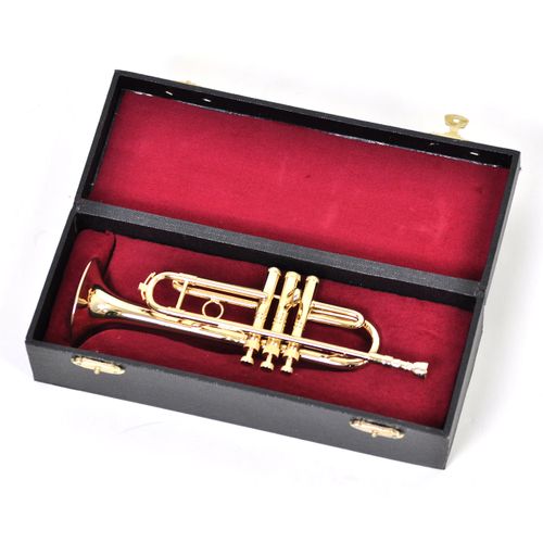 Sunrise Sound House Miniature Musical Instrument Trumpet 1/4 Gold