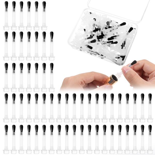 66 pcs Replacement Nail Polish Brush Disposable Nail Polish Brushes With Handle Plastic Nail Art Brush Set Soft Bristles Nail Brushes Dip Liquid Replacement Brushes Nail Design Accessories