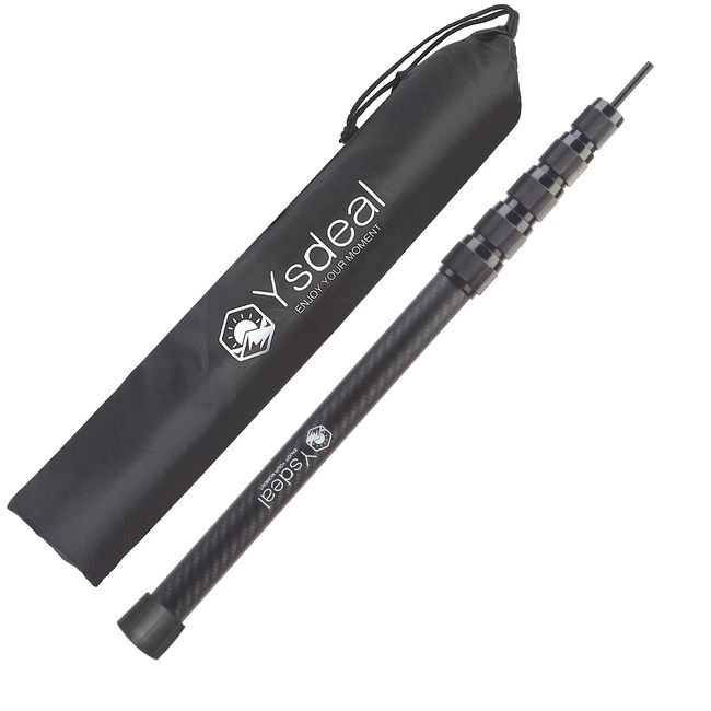 Ysdeal Tarp Pole, 3K Carbon, 100% Carbon Fiber, Maximum Diameter 1.1 inches (28 mm), Length 18.5 - 82.7 inches (47 - 210 cm), Adjustable Only 10.4 oz (299 g) (1 Piece), Tent Pole, 6 Connections