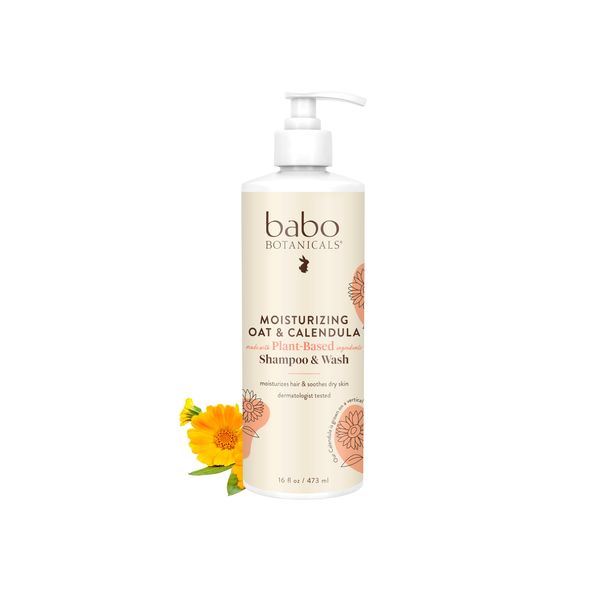 Babo Botanicals Moisturizing Shampoo And Wash Oatmilk Calendula, 16 Ounce