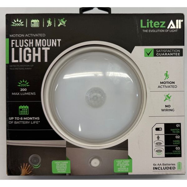 LitezAll Motion Activated Flush Mount Light (26390-07BC01)