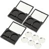 LALAFINA Eyeshadow Case, Empty Makeup Palette, Handmade, Cosmetics, DIY Case, Makeup Palette, Makeup Mirror Included, Set of 3 (Black)