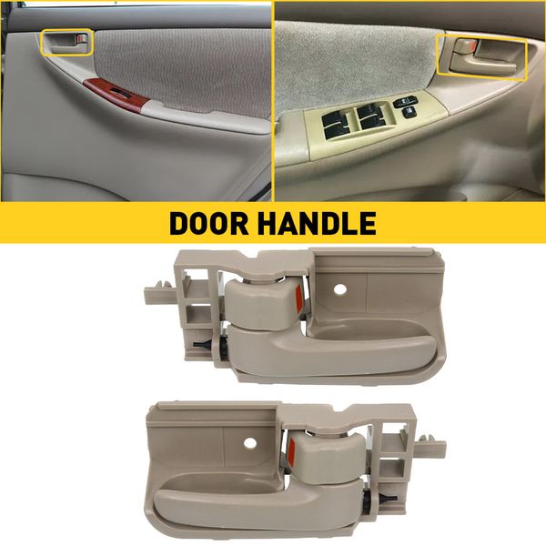 Fits Toyota 2003-2008 Corolla Inside Interior Door Handle Right & Left Set Beige