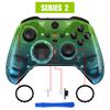 eXtremeRate Solid Replacement Faceplate Shell for xbox one elite series 2 (Model 1797) Controller, Soft Touch Front Shell Case & Accent Ring for xbox elite series 2 core controller [Green and Blue