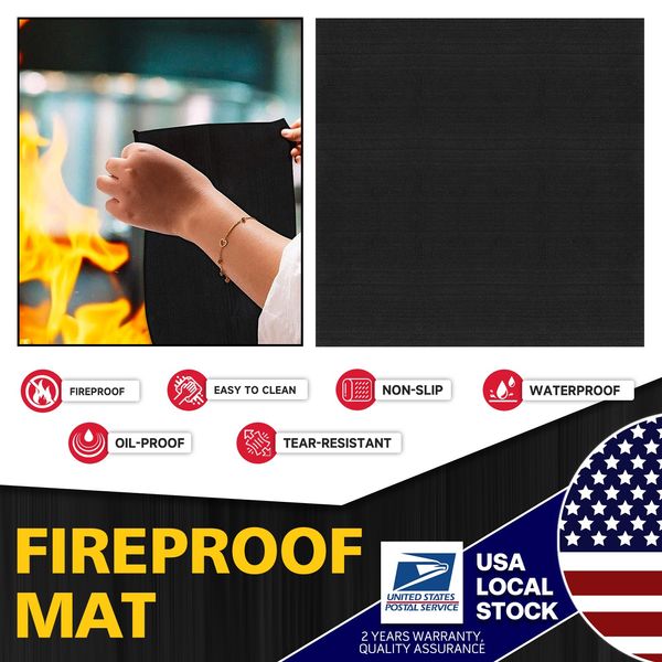 7.9"x7.9" Fireproof Heat Mat Floor Protective-Rug Fire Pad Flame Proof Resistant