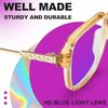 Oversized Blue Light Blocking Glasses Square Frame Champagne Brown Eyeglasses