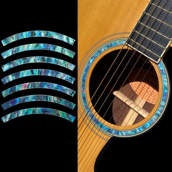 Inlay Stickers RS-244ST-BL Acoustic Guitars - Soundhole Rosette/Purfling - Stripe - Abalone Blue