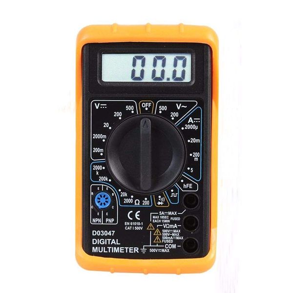 Duratool D03047 500 V AC/DC Manual Ranging Digital Multimeter,Yellow