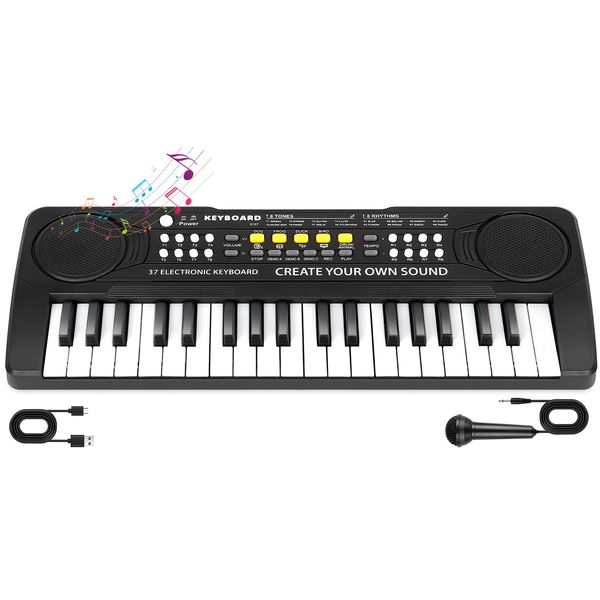 37 Key Upgrade Piano Keyboard for Kids Musical Toys for 3 4 5 6 Year Old Girls Keyboard Piano for Beginners Electronic Piano with Microphone for 3+ Year Old Boys Girls Gifts