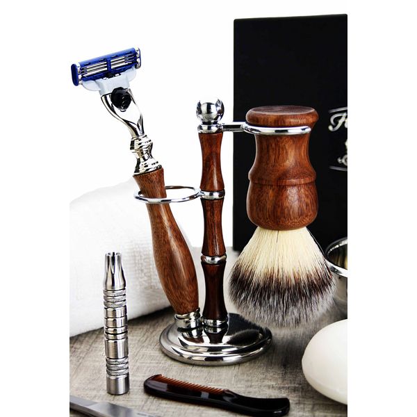 Haryali London 10 Pcs Wooden Grooming/Shaving Kit for Men