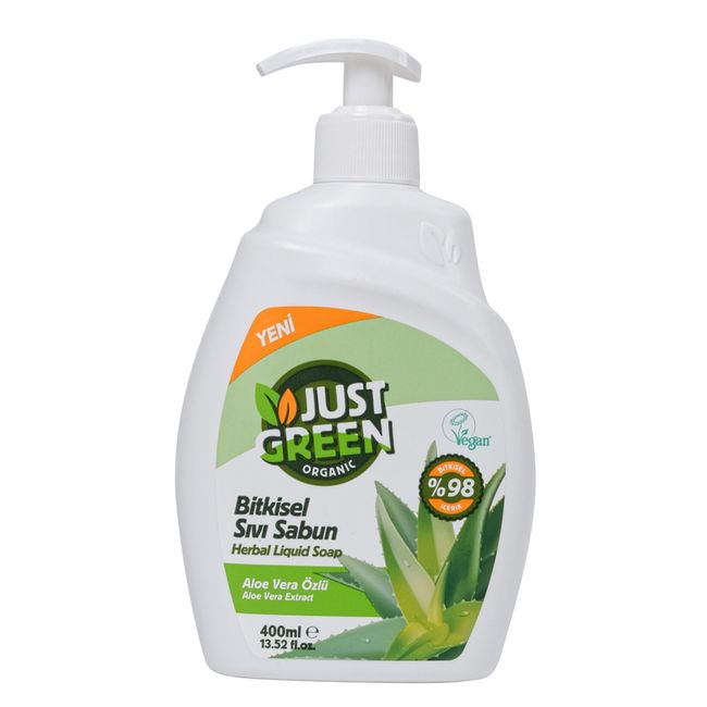 Just Green Organic Bitkisel Sıvı Sabun Aloe Vera Özlü 400ml