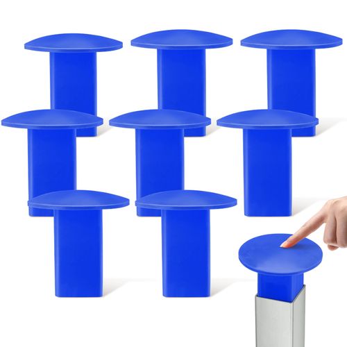 Pangda 8 Pcs Baseball Base Plugs for Baseball Field Rubber Ground Receptacle Plugs for Softball Anchor (Blue)
