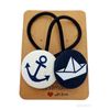 2 Haargummis Anker und Segelboot maritim