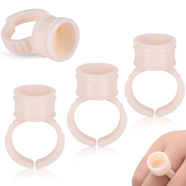 Ruiqas Tattoo Ink Ring Cup 100pcs, Silicone Eyebrow Nail Art Pigments Rings Holder Container Tool