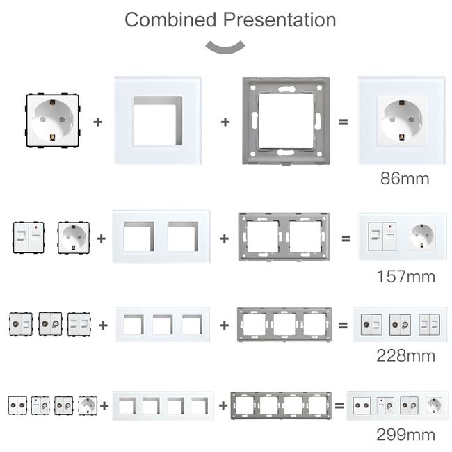 BSEED Wifi Roller Shutter Switch Touch Blinds Switch Smart Light Switches  Function Parts Glass Panel DIY Free Combination