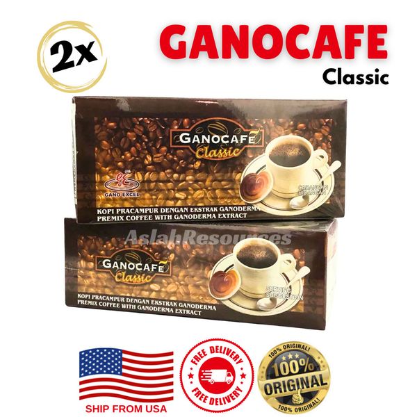 2boxes Gano Excel GanoCafe Classic Ganoderma Premix Coffee 60Sachets ShipFrom US
