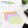 Record Cards, 5x3inch, Multi-Coloured, Ruled with Headline, 100-Pack