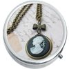 Antique Cameo Medicine Vitamin Compact Pill Box
