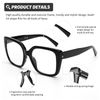 DOOViC Blue Light Blocking Reading Glasses Large Black Frame 2.25 Womens Black Square Readers