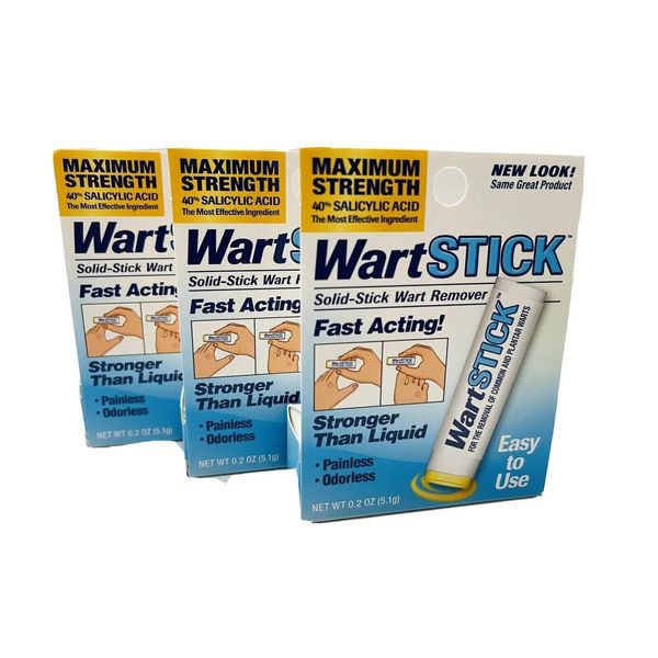 3 WartStick For the Removal of Common and Plantar Warts Salicylic Acid - 5.1 g