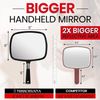 MIRRORVANA Pack of 5 Large & Comfy Hand Held Mirrors - Buy Cheap in Bulk for Wholesale Discount Savings - Suitable for Barbershop, Professional Hairstylist and Beauty Salon (Black)