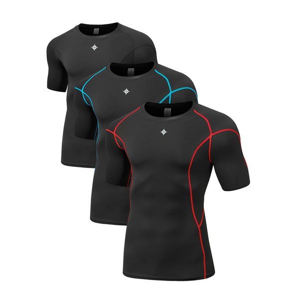 Milin Naco Compression Shirts for Men Short Sleeve Compression T Shirts Mens Compression Undershirts UPF 50+ Rash Guard