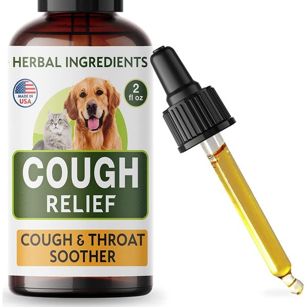 Kennel Cough Herbal Drops for Dogs & Cats - Cough Relief Throat Soother 2 Fl Oz