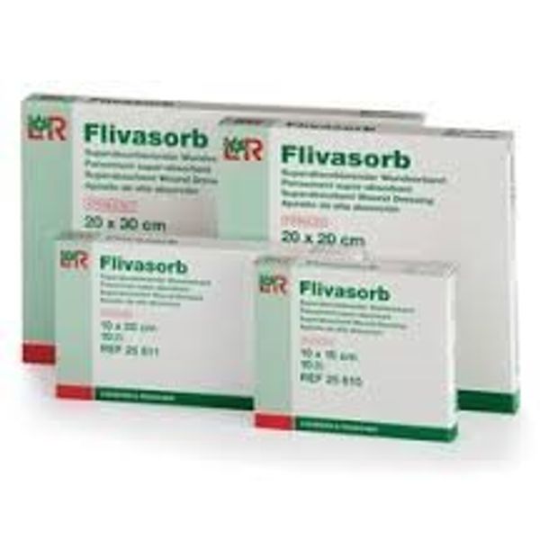 Flivasorb superabsorbent Wound Dressing 20cm x 20cm (x10)