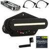 Seymour Duncan STK-T2b Hot Stack Bridge Telecaster Pickup - Bundle with 2 Patch Cables, Dunlop Nickel Wound Guitar Strings, Multi Tool, and String Winder