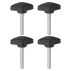 sourcing map 4pcs Tee Wing Knobs Thumb Screws M6 x 40mm Standard Male Thread Plastic T Knobs Handles Hand Clamping Thumbscrew, Black