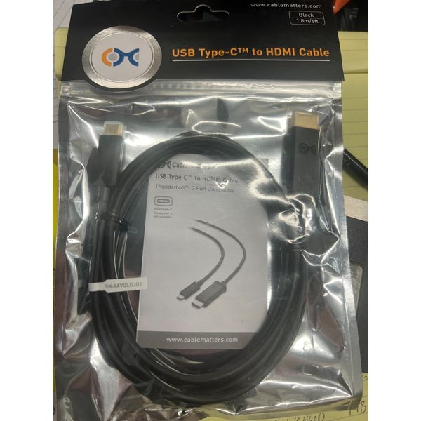 USB C to HDMI Cable 6 ft, USB Type C to HDMI Cable Thunderbolt 3 Compatible New