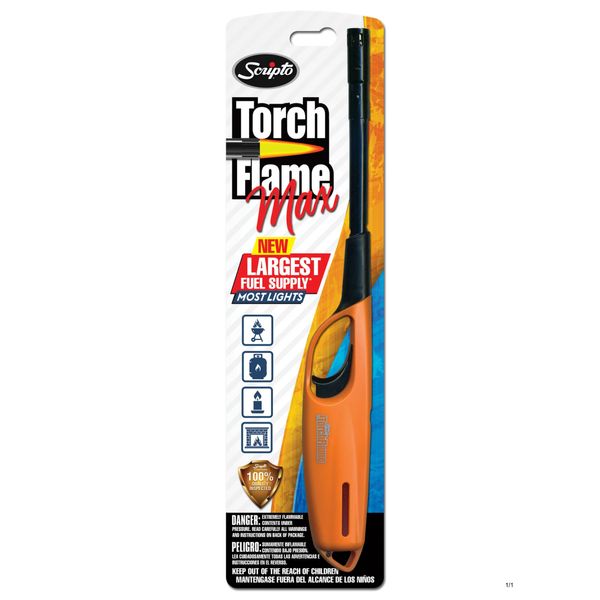 Scripto Wind-Resistant Torch Flame Lighter BBQ Camping Candle Fire - 1 Count