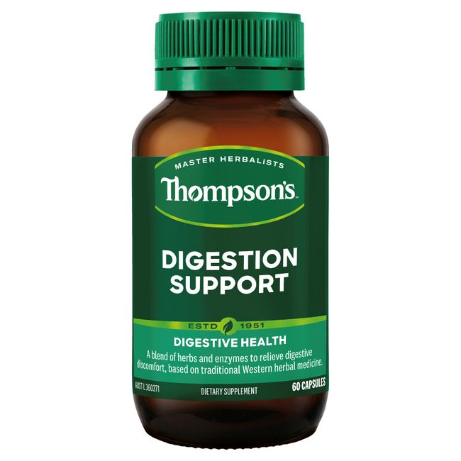 New Thompson's Digestion Support 60 Capsules Thompsons Enzymes Digestive Health