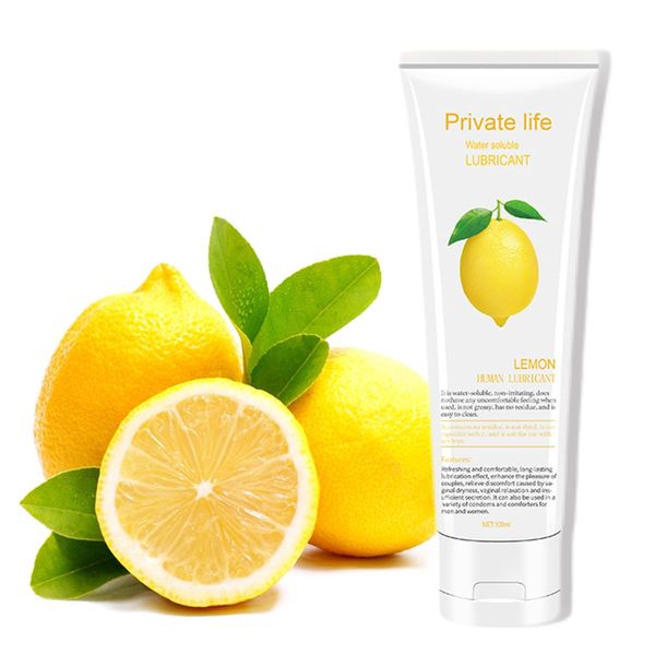 Lemon Flavor Lubricant Jelly, Adult Lubricant Jelly for Couples Mood, Licking Lubricant Lotion, Delicate Zone Lubricant Gel, Lemon Plant Blend, Fragrance Lubricant Gel 100ml