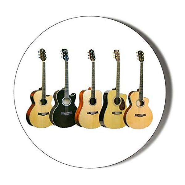 5 ACOUSTIC GUITARS 58mm Round Mirror For Pocket or Handbag Novelty Gift