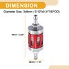 Partuto 1 Pcs Universal Motorcycle Fuel Filter - Aluminum Alloy Red
