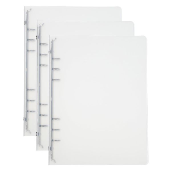 Patikil A5 Binder Cover, 3 Pcs PP 6 Ring Loose Leaf Protector, Transparent