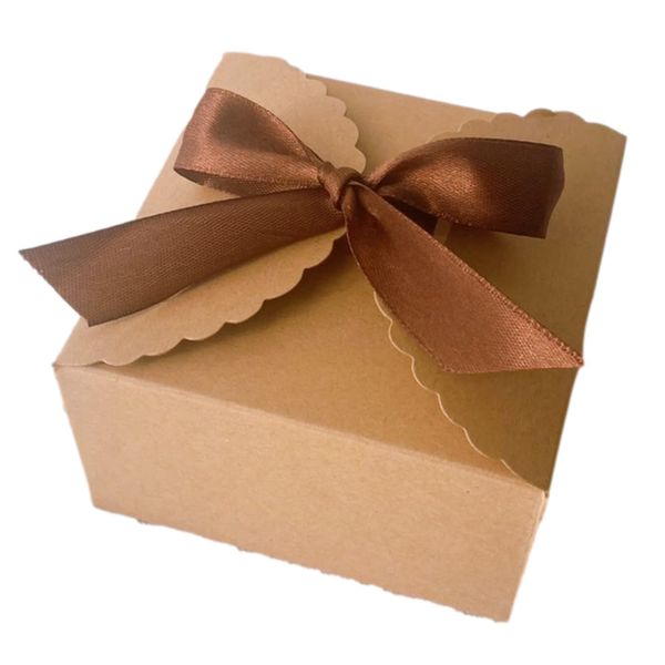 True Hearts Gift Box Wrapping Box with Ribbon 10 Pieces, Stylish Present, Gift, Cute, Sweets, Gift, Medium Size (Plain Ribbon) Height 2.4 x Width 4.1 x Depth 4.1 inches (6 x 10.5 x 10.5 cm)