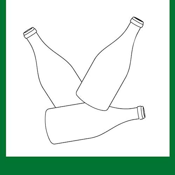 Wertstoffkennzeichen - Glas weiß - Kunststoff - 20 x 20 cm