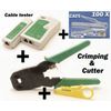 Cable Tester +Crimp Crimper +100 RJ45 CAT5 CAT5e Connector Plug Network Tool Kit