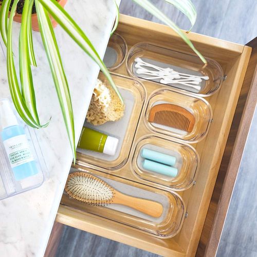 madesmart 5x4 Bin, 5.25" x 3.19", Clear/Light Grey