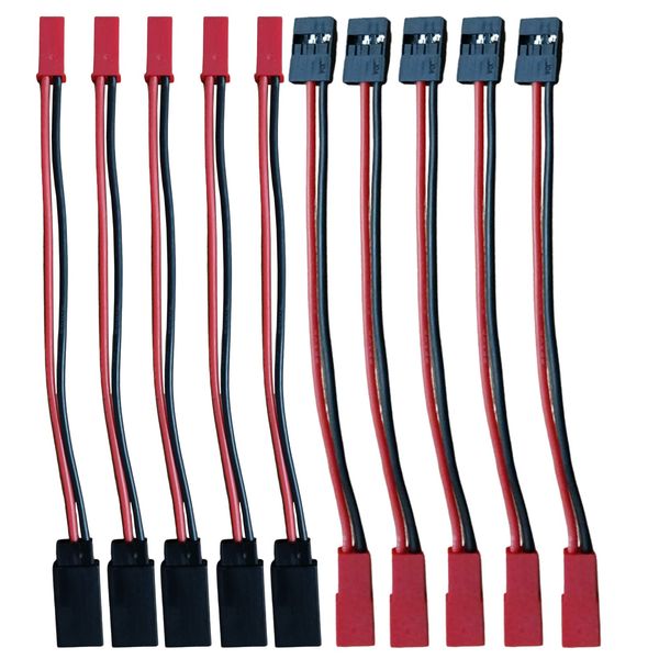 Boladge 10 Pcs 2 Pin JST ☘ JR Servo Connector Plug RC Male Female Adapter with 10CM 22AWG Silicone Cable for RC Airplane Helicopter Car