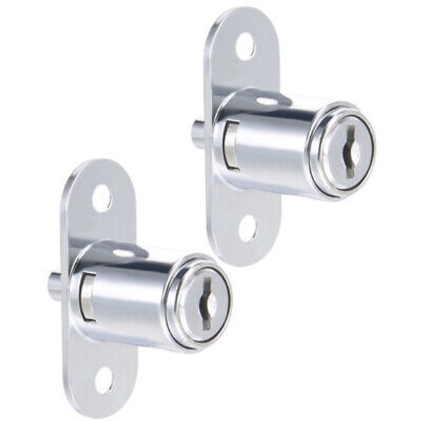 2pcs 7/8" Drawer Desk Wardrobe Cabinet Push Plunger Lock
