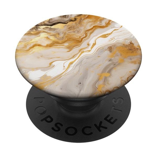 White Marble With Gold Pattern PopSockets Swappable PopGrip