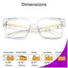 Chunky Square Blue Light Blocking Glasses Crystal Clear Frame Eyeglasses