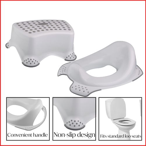 Divchi Toilet Training Seat with Step Stool Non Slip White
