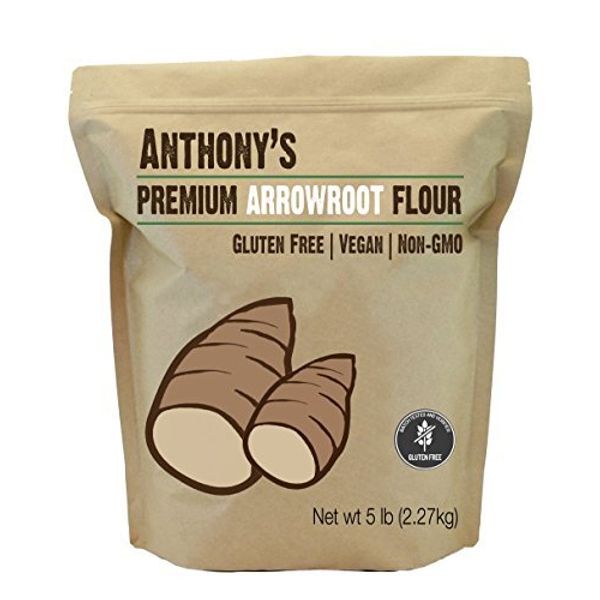 Anthony's Arrowroot Flour, 5 lb, Batch Tested and Gluten Free, Non GMO