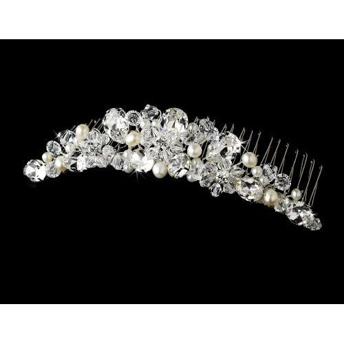 Beautiful Pearl & Crystal Bridal Comb