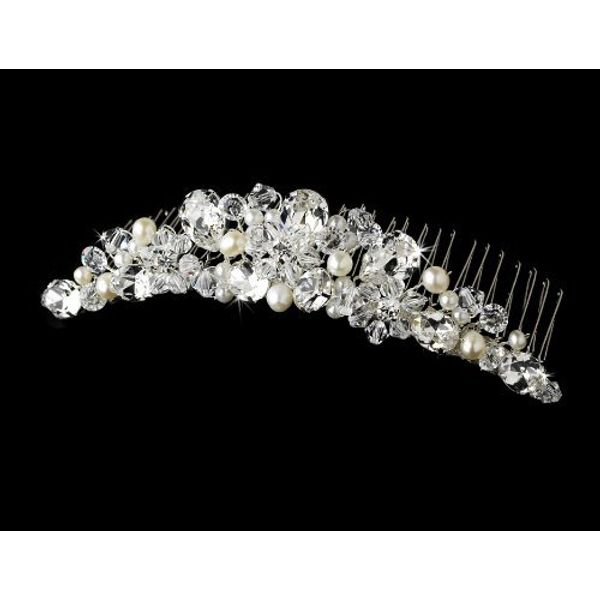Beautiful Pearl & Crystal Bridal Comb