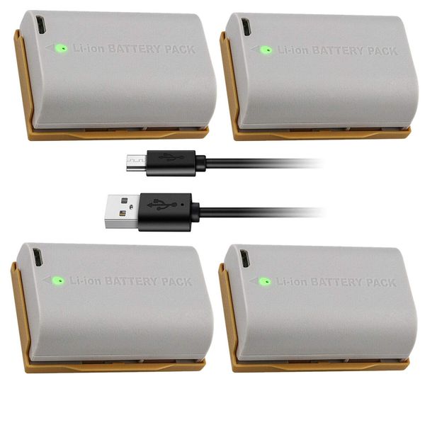 Kastar 4-Pack LP-E6N Pro Battery Replacement for Canon LP-E6, LP-E6N, LP-E6N Pro, LP-E6NH Battery, LC-E6, LC-E6E Charger, BG-E6, BG-E9, BG-E11, BG-E13, BG-E14, BG-E16, BG-E20, BG-E21, BG-E22 Grip